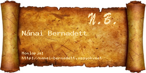 Nánai Bernadett névjegykártya